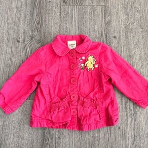 Disney Winnie the Pooh baby girls' coat jacket bright pink size 12-18 month